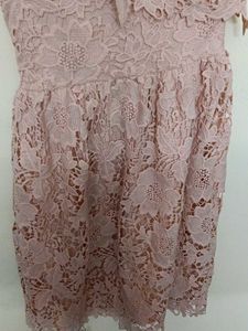 One Hand Light Pink Lacy Dress
