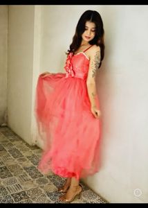 Elegant Coral Party Dress