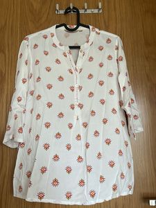 Boho Floral Print V-Neck Tunic Top