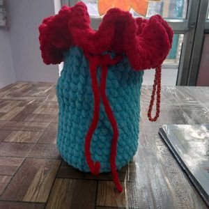 Handmade Plush Drawstring Pouch
