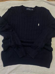 RALPH LAUREN Men's Navy Cable Knit Sweater
