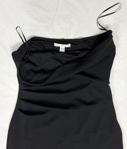 H&amp;M Black Strapless Midi Dress