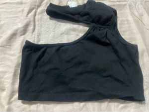Black Cropped Tank Top