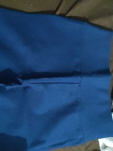 Flared Navy Blue Pants with Zippers