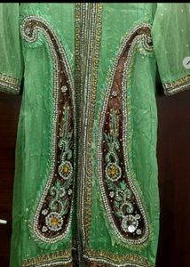 Embellished Green Kurta.