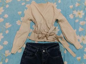 Ribbed Wrap Style Knit To