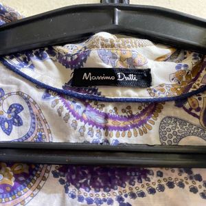 Paisley Print Button-Up Blouse