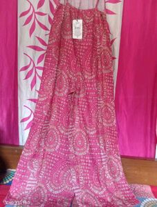 Elegant Red Printed Wide-Leg Jumpsuit for Women