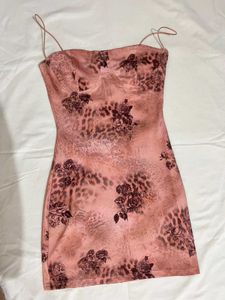 Stunning Pink Floral Print Mini Dress