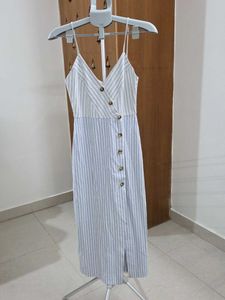 Trf collection Striped Button-Up Midi Dress