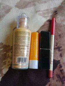 Makeup Set: Foundation, Lip Balm, Lipstick &amp; Liner