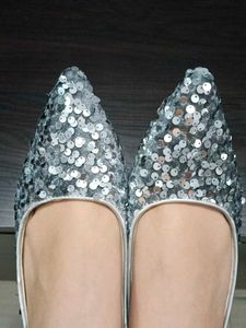Sparkling Silver Sequin Heels