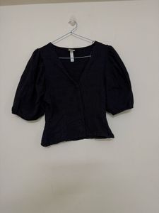 Stylish Black Puff Sleeve Blouse