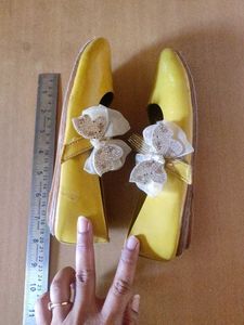 Ballerinas yellow and charming with Embellishments
