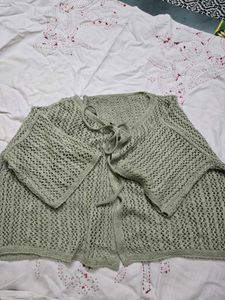 Cropped Knit Cardigan