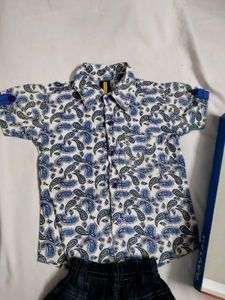 kid's Paisley Print Shirt &amp; Shorts Set
