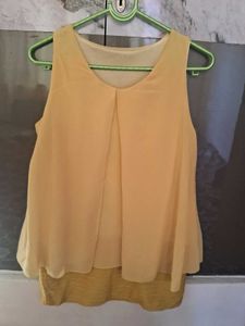 Elegant Yellow Sleeveless Top