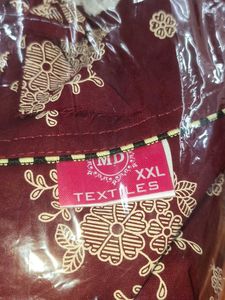 Maroon Floral Nightgown with Lace Trim