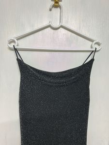 Sparkly Black Bodycon Midi Dress