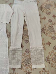 Elegant White Chikankari Kurta Set