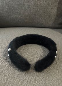 Brand New Black Velvet Pearl Headband