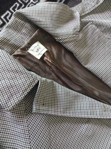 Unisex Vintage Checked Trench Coat