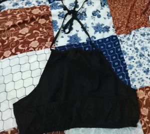 Stylish Black Halter Neck Top