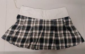 Plaid Pleated Mini Skirt
