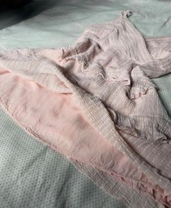 Light Pink Textured Midi Dress