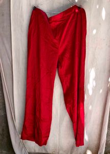 Elegant Red Wide Leg Trousers