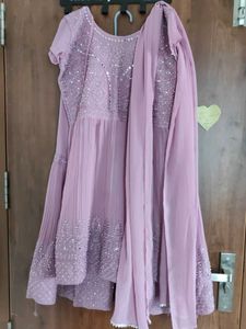 pink georgette designer dress for girls