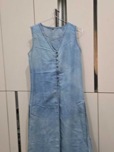 Sleeveless Denim Midi Dress