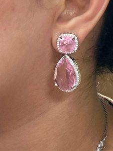 Stunning Pink &amp; White Gemstone Necklace