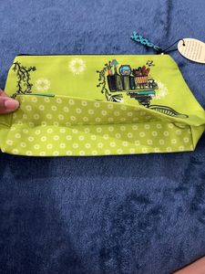 New Canvas Embroidered  Cosmetic Bag