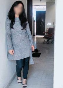 Chic Grey Peplum Dress