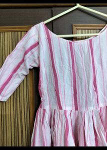 Pink Striped Cotton kurta