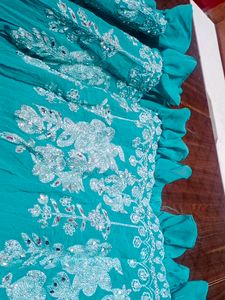 Teal Embellished Anarkali Dress