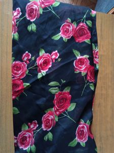 New Satin Chiffon Floral Print Saree With Blouse