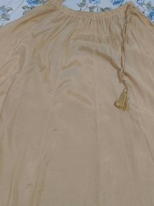 Beige Ethnic Skirt with Golden Embellishments