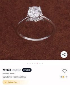 925 silver Palmonas Diamond Ring with Certificate