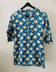 BLUE FLORAL SHORT KURTI 🧿🦋