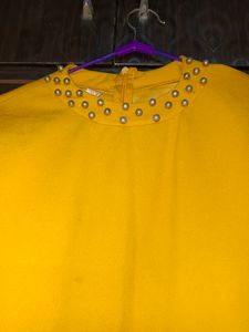 Yellow Top New Digain Stechbal Material Piyarls Work