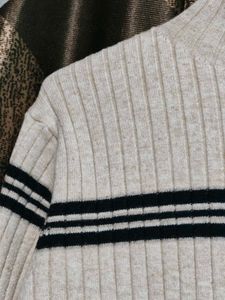 Men's Striped Mock Neck Sweater