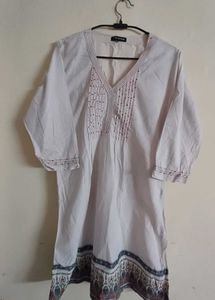Elegant cream Embroidered Kurta