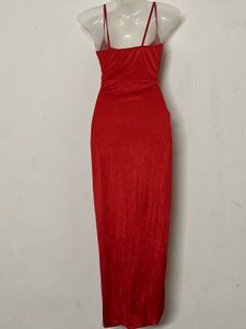 PADDED Pintresty Red Ruched Midi Dress
