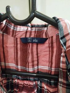 Pink Plaid Long Sleeve Shirt