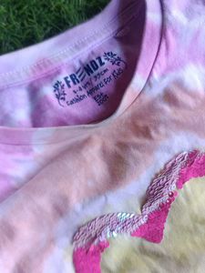 Girls Tie-Dye Heart Top &amp; Jeans Set