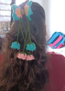 Boho Crochet Flower Hair Clip