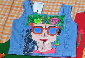 Hand-Painted Frida Kahlo Denim Jacket