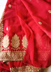 Stunning Red Embroidered Saree